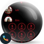 theme dialer circle black red android application logo